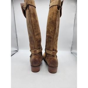 UGG Australia Darcie Riding Boots Leather Zip Closure Buckle Strap Women 8